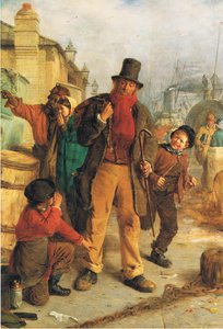 リバプールに着陸したアイルランドの移民 作： Erskine Nicol